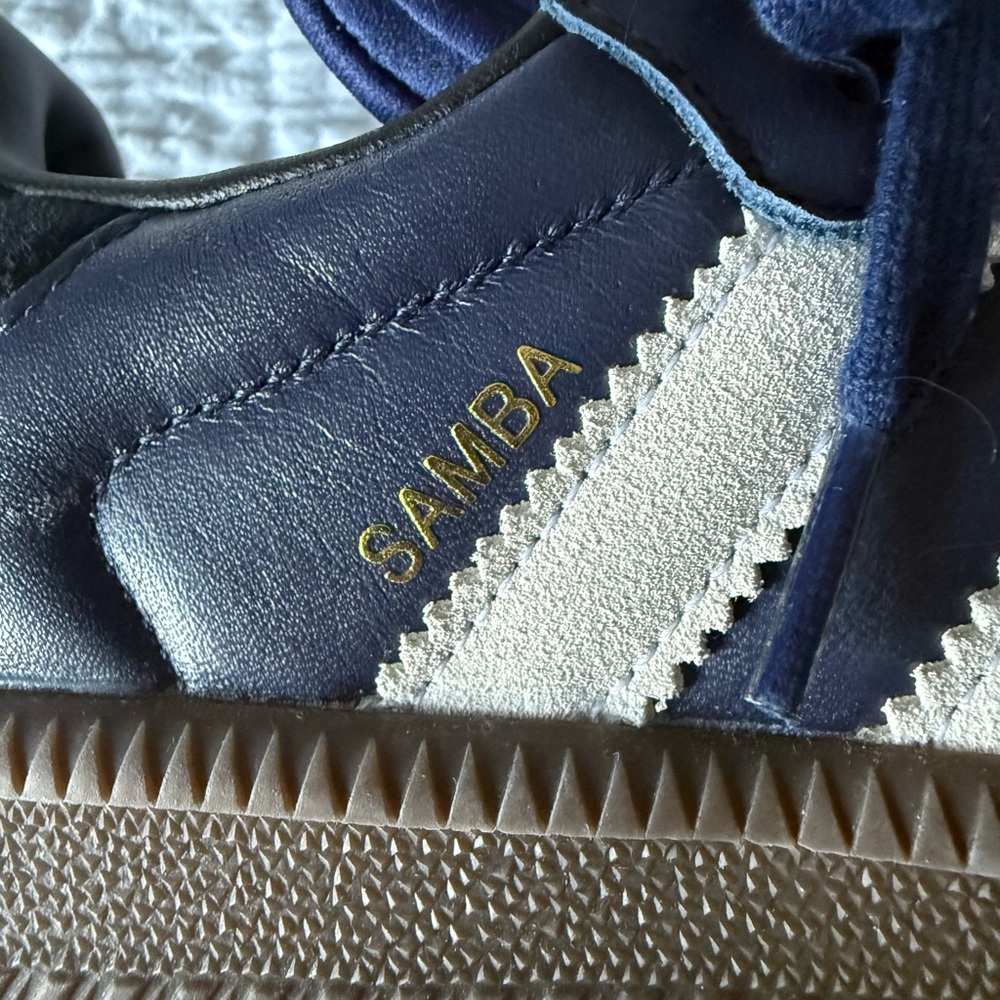 Adidas Samba Navy and White Sneakers - Picture 3 of 9